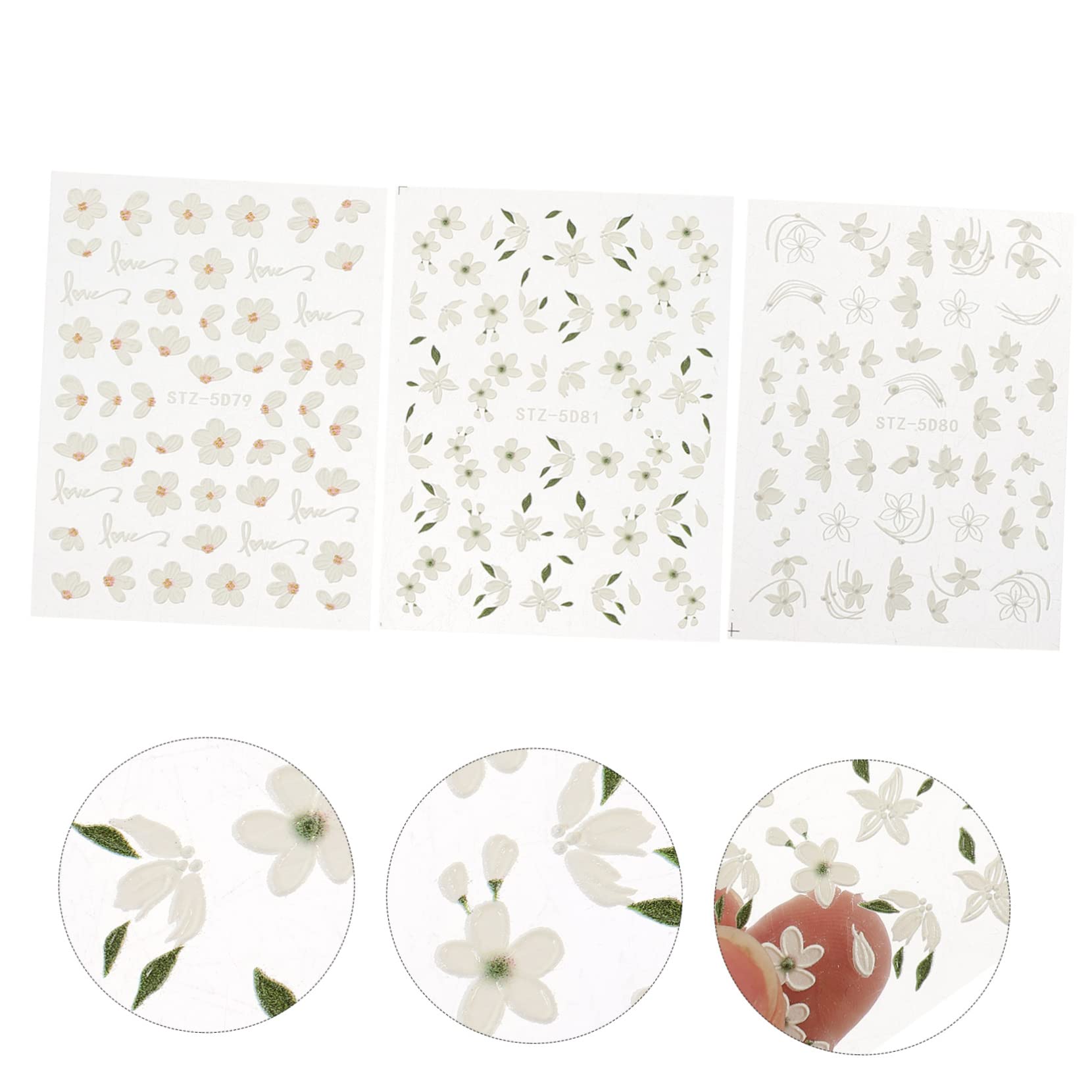 5 Set Autoadesivo Di Arte Del Del Fiore Gel Nail Stickers Gel Nails Stickers Adesivi Floreali Per Manicure Adesivo Per Unghie Autoadesivo Adesivo Per Unghie Fiore 3 Fogli*5