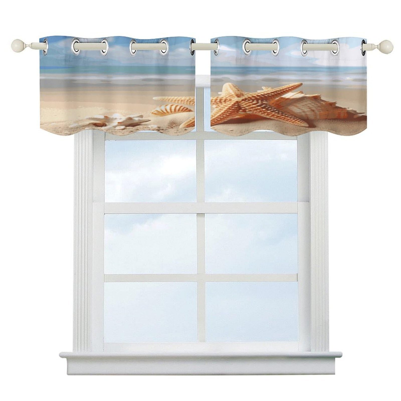 Cortina corta con bolsillo para cortinero ideal para ventanas de cocina y baño