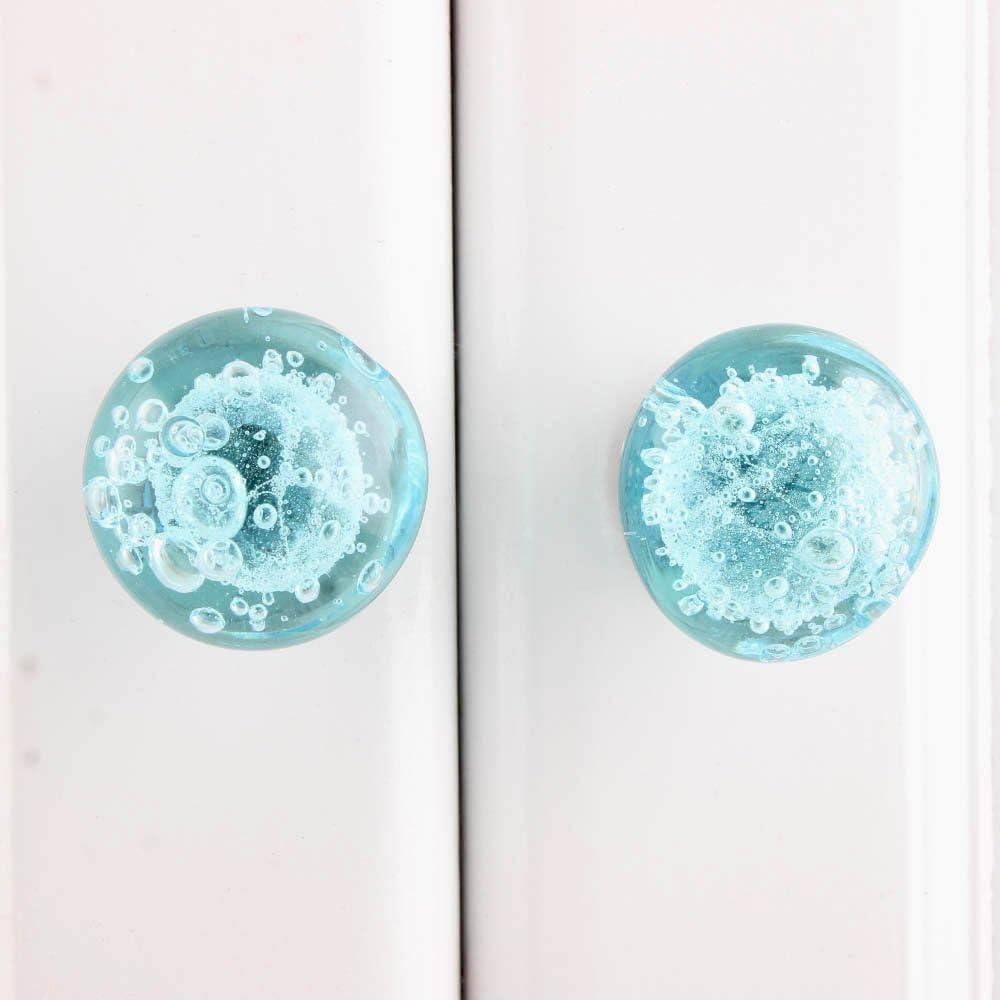 Indian Shelf 8 Pieces Draw Pulls Bubble Knob Blue Knobs for