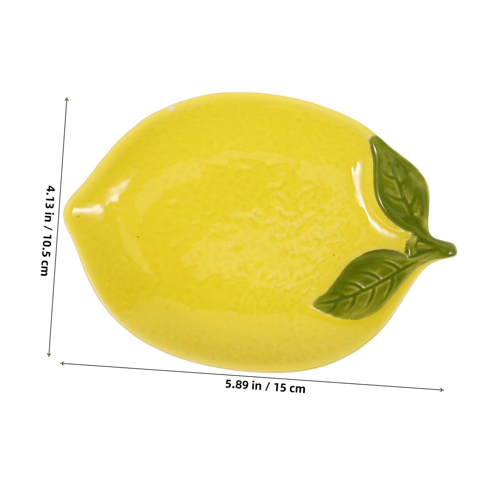 HEMOTON Cuencos De Cerámica En Forma De Limón 4 Piezas Tazones Para Servir Ensaladas Postres Frutas Cocina Hogar 5.90X4.13X0.78In Diseño Creativo