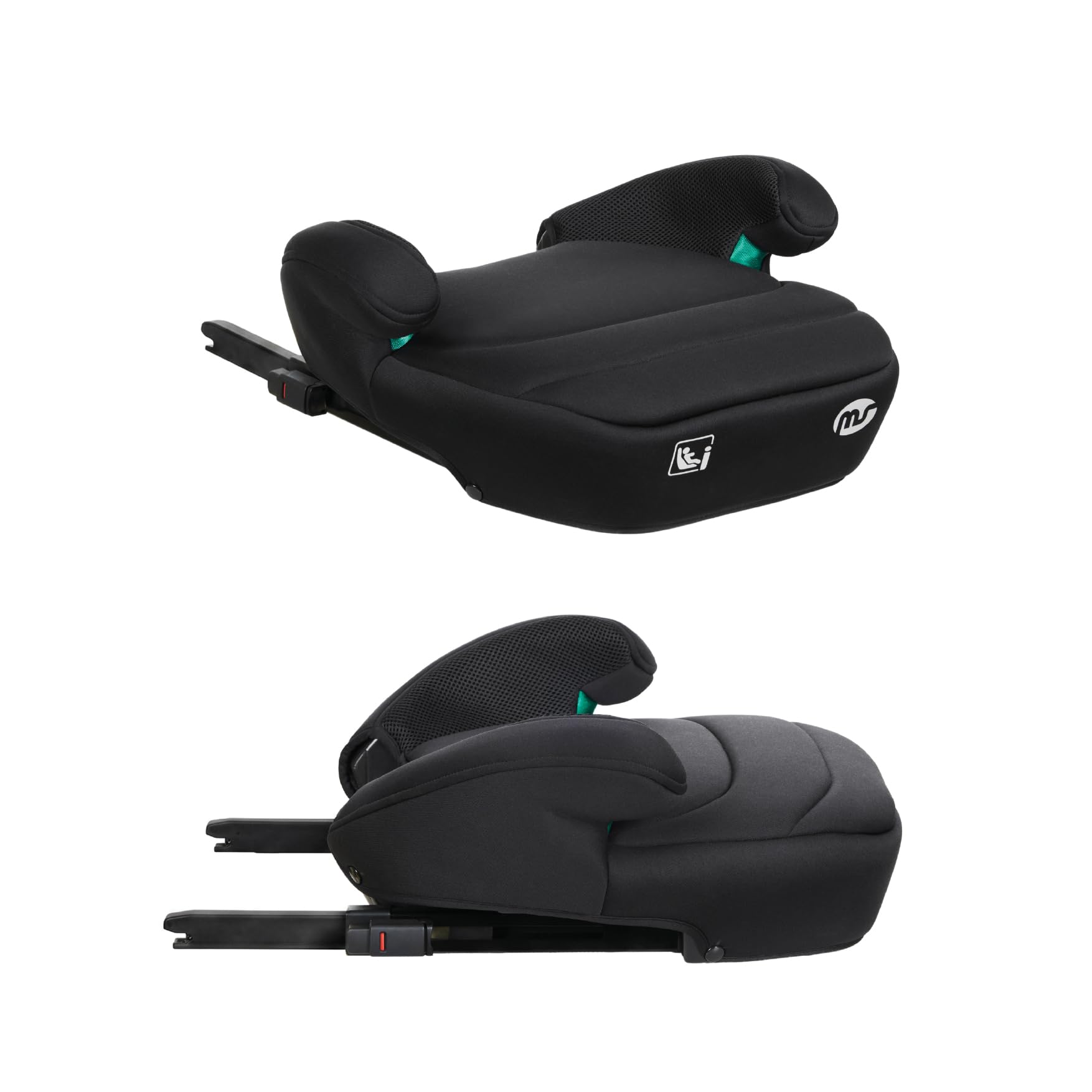 MS BabyWorld booster I-Size Isofix fotelik samochodowy grupa 3 | 125 – 150 cm | prowadnica pasów | wzmocnione bezpieczeństwo | łatwy montaż, czarny