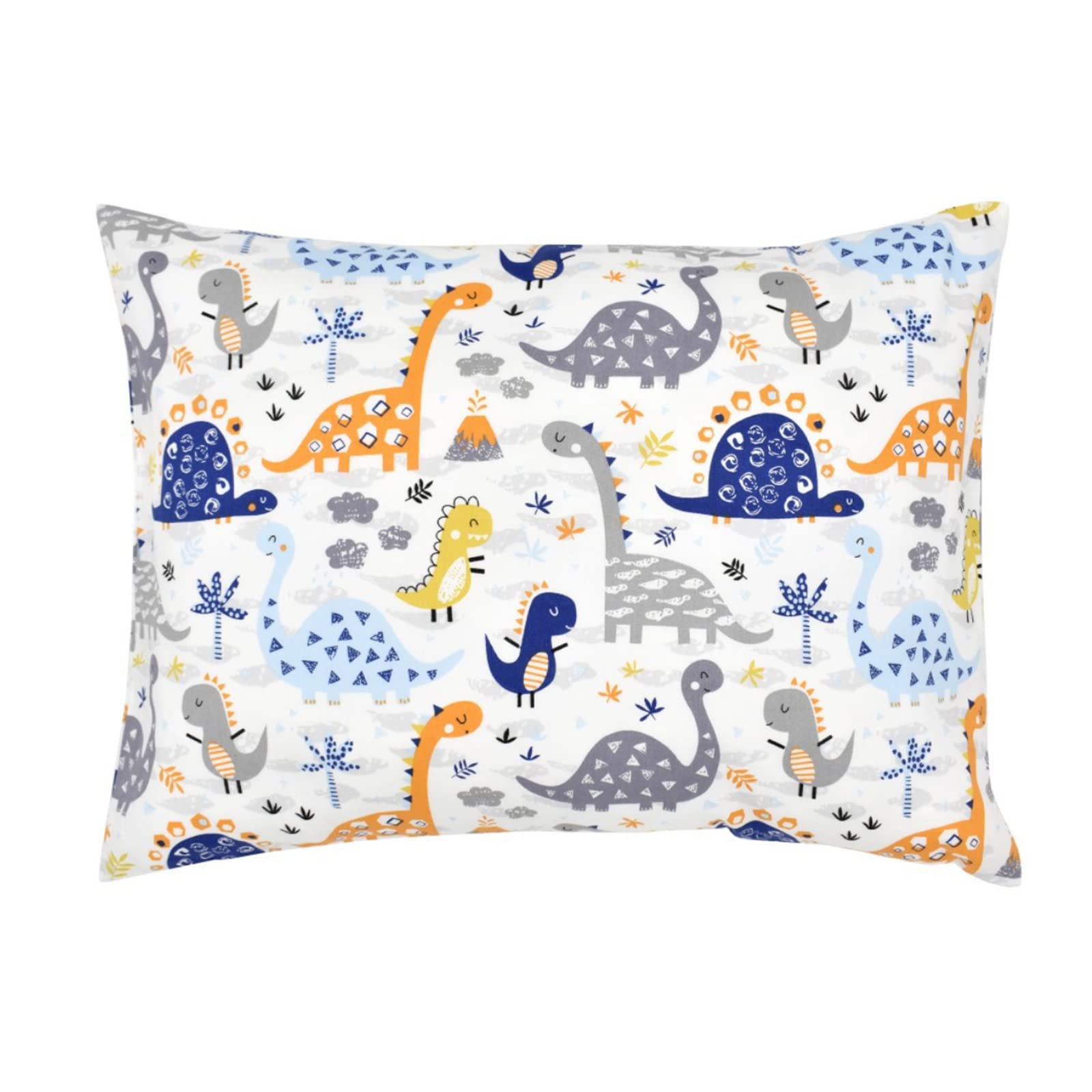 Envelope Closure Pillow Cover Cartoon Cotton Kids Pillow Case Soft Dinosaur Pillow Case for Kids Standard Pillow Sleeping