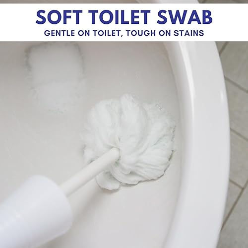 Miniatura 7 de Don Aslett s Johnny Mop - Juego de 3 cepillos de inodoro mango de 14 pulgadas para limpiar fácilmente el inodoro o la ducha hisopo sin arañazos