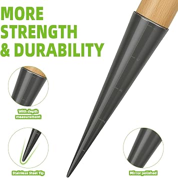 4pcs Handheld Digging Tools, 2 Seed Planter Tool Set with Wood Handle with 2 Plastic Planting Tools for Gardening, Transplanting, Seeding Ideal for Gardeners, Outdoor Use