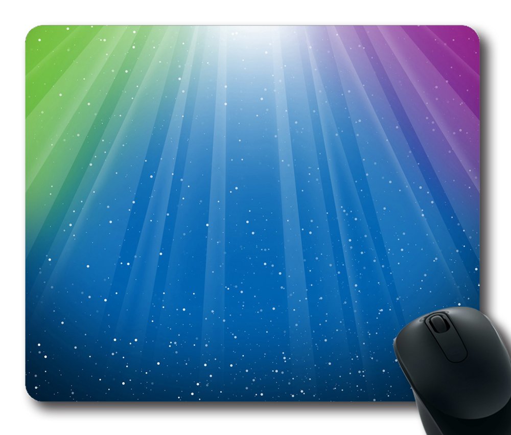 Aurora Burst Blue Green Purple Colorful Gaming Mouse Pad Personalized Hot Oblong Shaped Mouse Mat Design Natural Eco