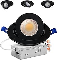 Vista 15 de Adetu luces LED empotradas de 4 pulgadas con estabilizador, iluminación empotrada direccional ajustable 360°+90°, 2700K/3000K/3500K/4000K/5000K