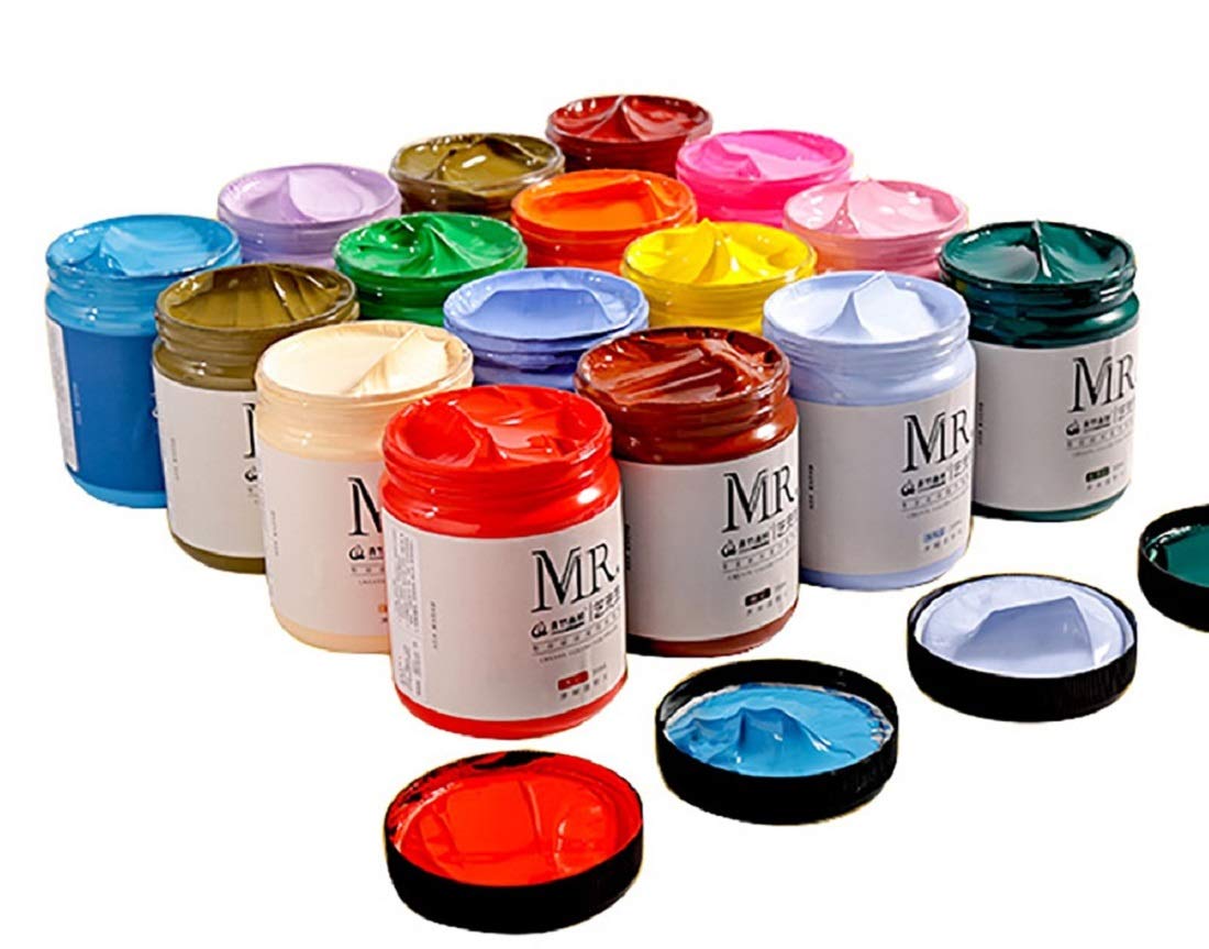 18 Colors Acrylic Paint Set - Waterproof Non-Toxic Art Supplies Kit 100ml for Adult/Kids,Super Capacity Pigment