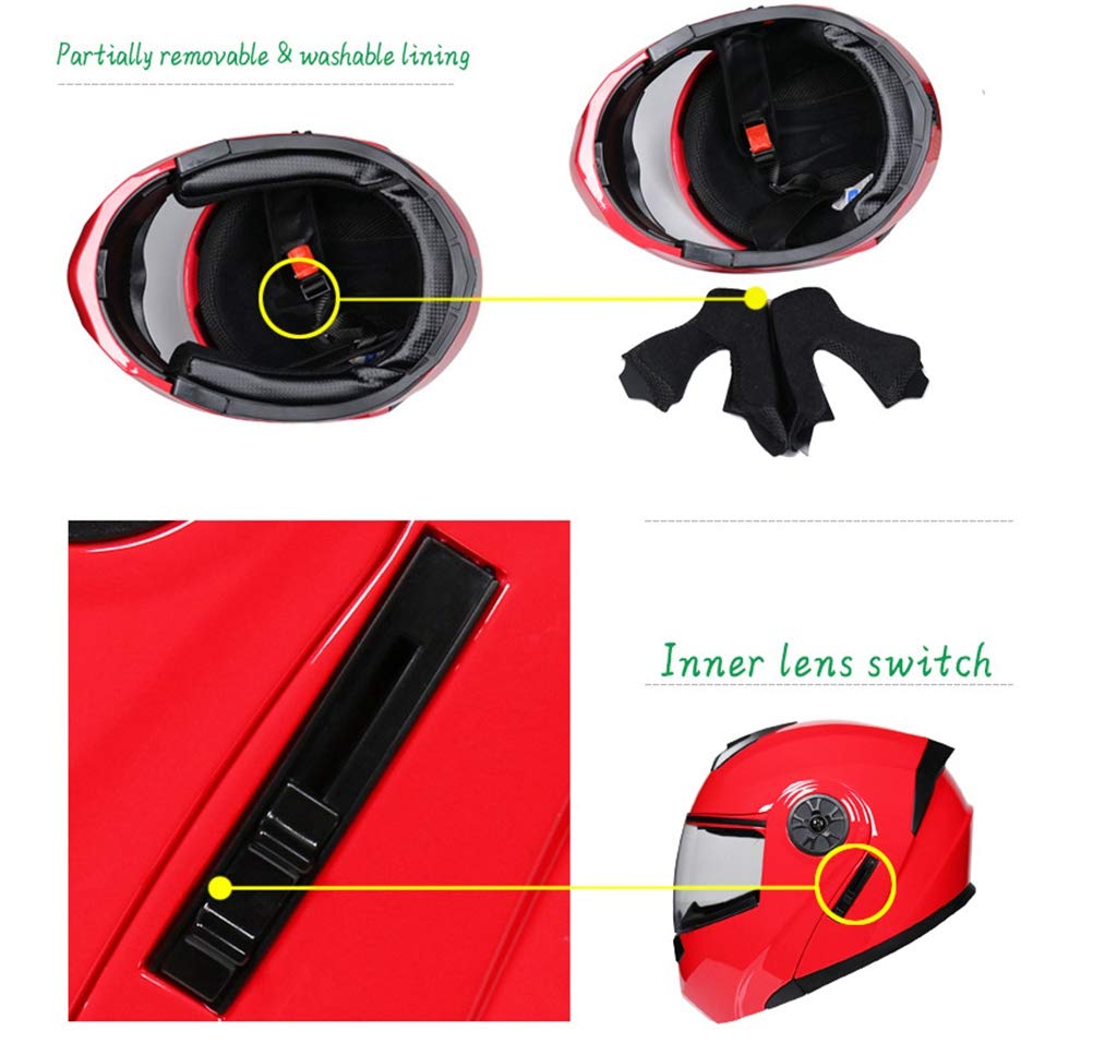 Motorradhelm Doppelvisier Integralhelm Damen und Herren Mofahelme Klapphelm mit Sonnenblende - Matt schwarz | Silber, S