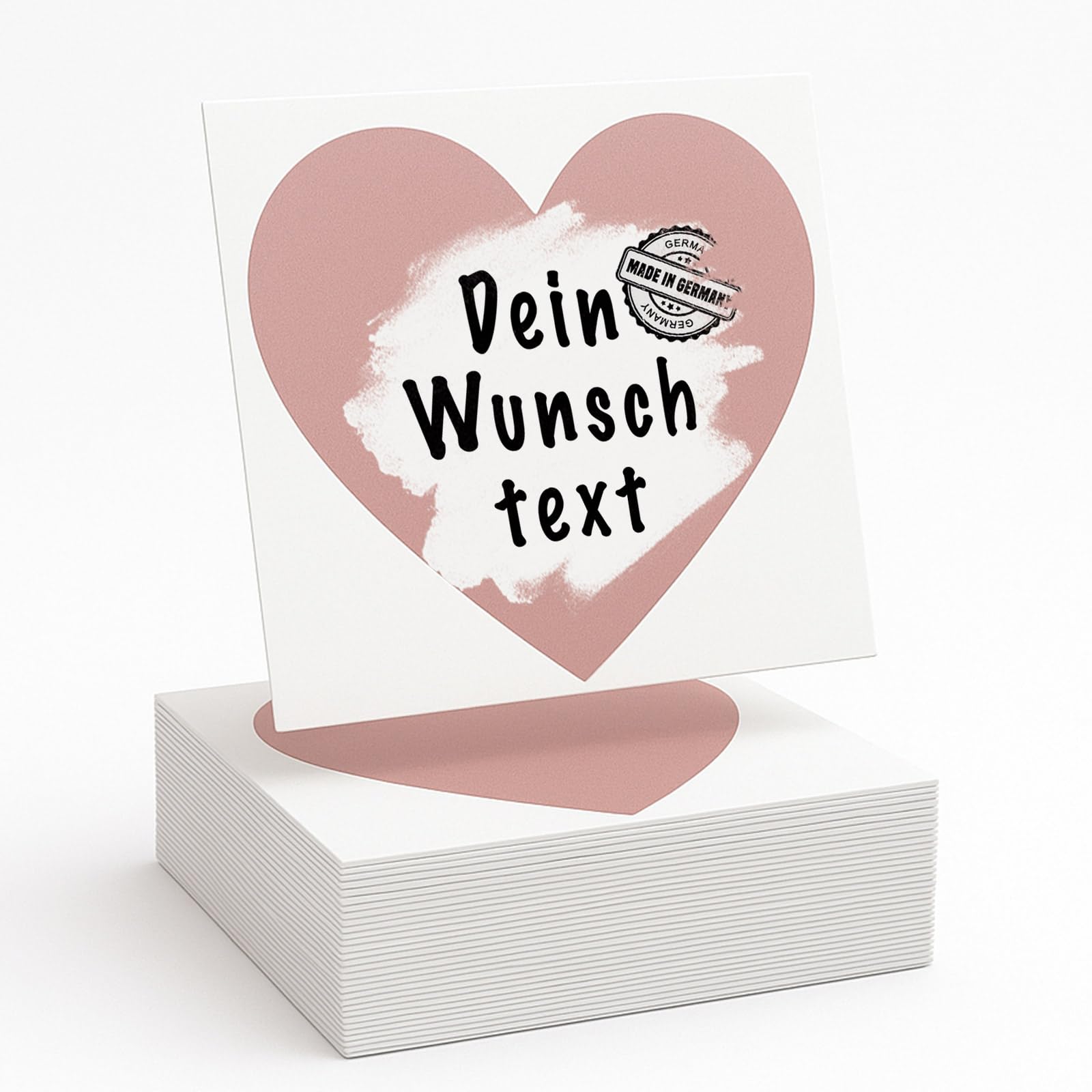 50 x rosé Herz-Rubbelaufkleber in 7,5x7,5cm - Rubbellose selber machen - Ideal für Gutschein, Adventskalender, Rubbellos, Goldenes Ticket, Rubbeletiketten, Rubbel Sticker, Geschenke, Weihnachten