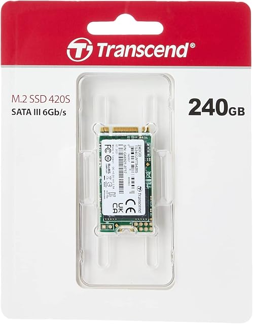 Transcend MTS420S 240 GB M.2 2242 SATA III 6 Gb/s Internal Solid State Drive (SSD) 3D TLC NAND (TS240GMTS420S)