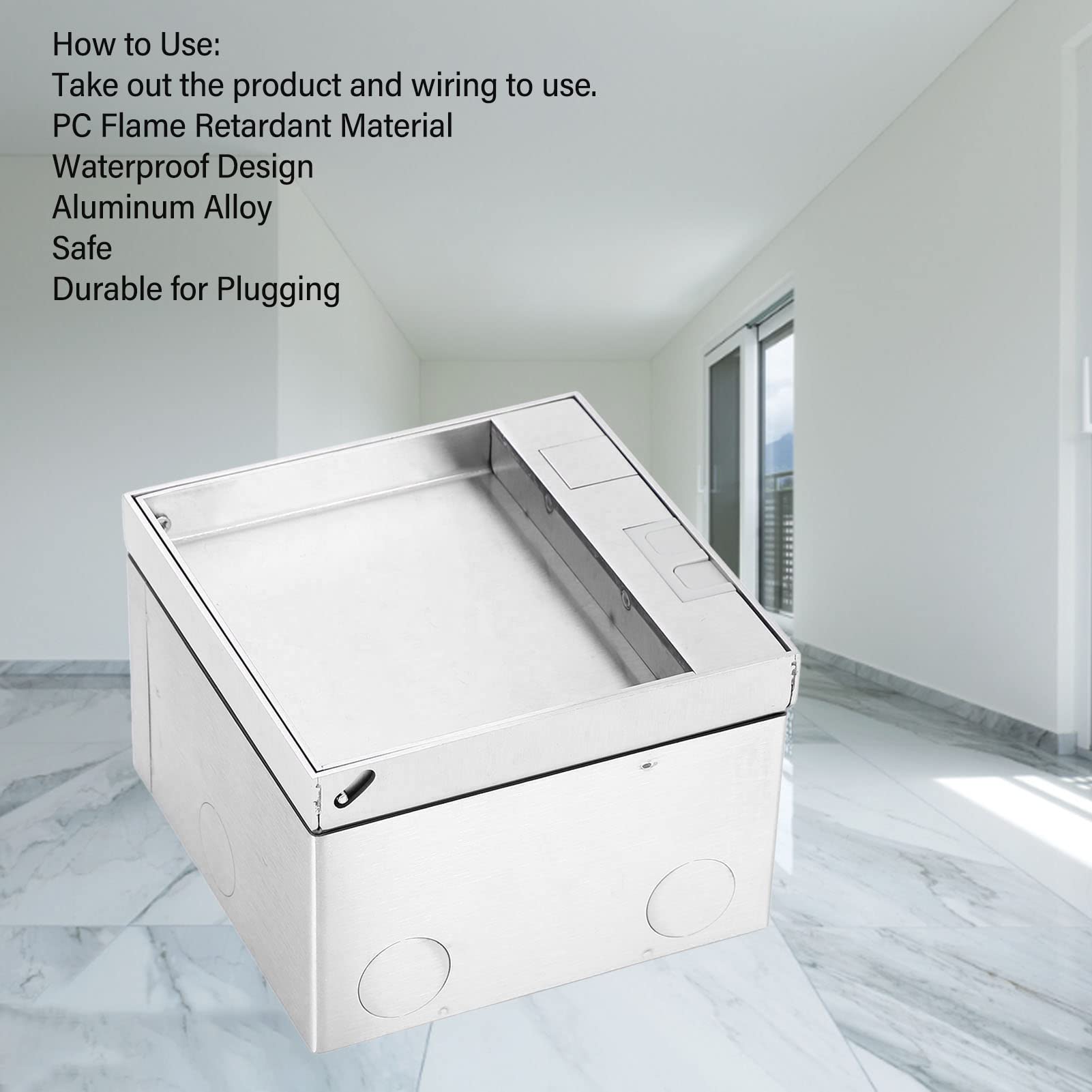 Presa Pavimento 16A Incasso a Pavimento con Doppia Presa, Presa Elettrica Incorporata CA 250 V Scatola di Copertura Presa Impermeabile Nascosta per Pavimenti Piani Cucina