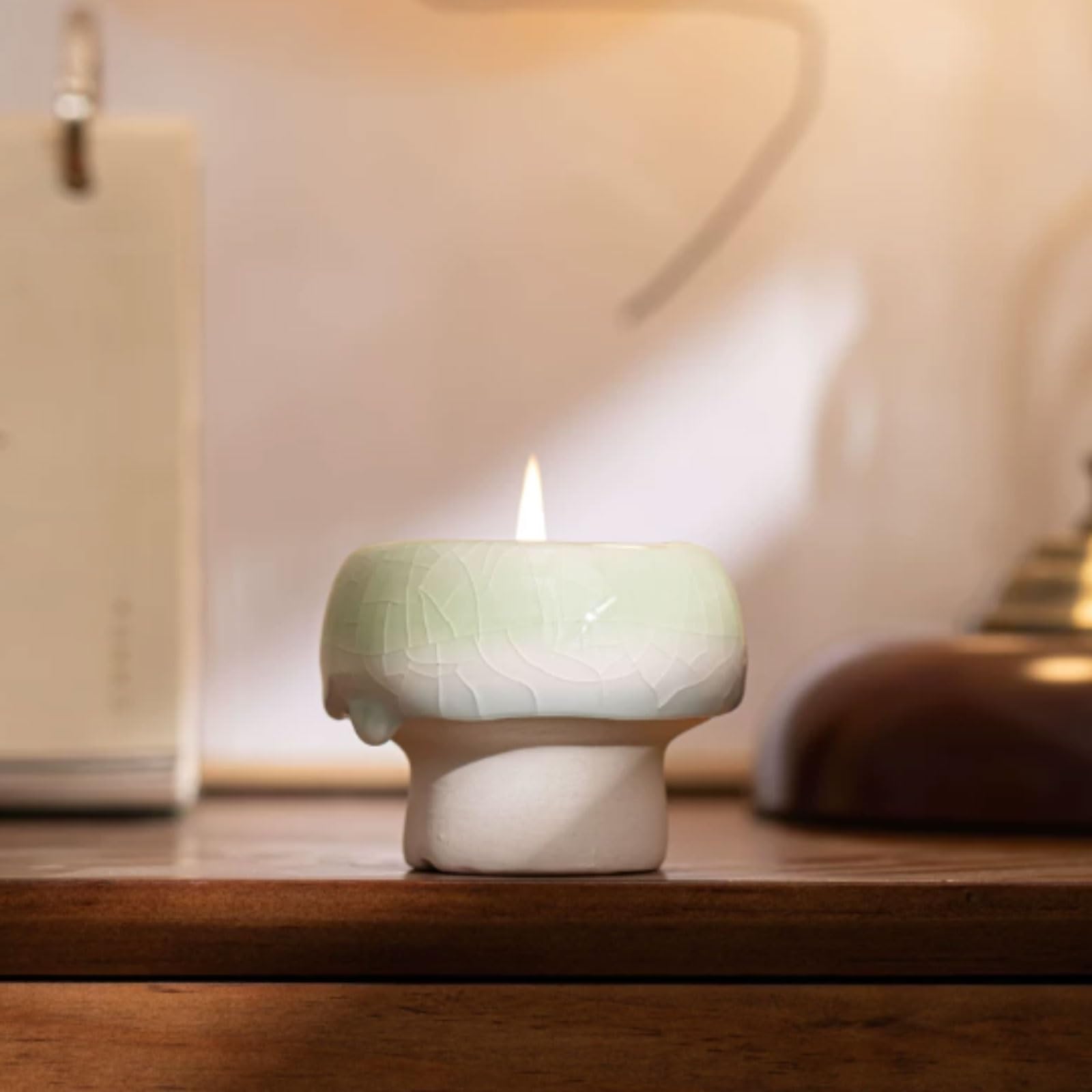 Znakomite świece ceramiczne wykonane z wosku sojowego i olejków eterycznych, nowoczesna świeca aromaterapeutyczna, czyste palenie do sypialni i puszystego biura (Geranium Rose)