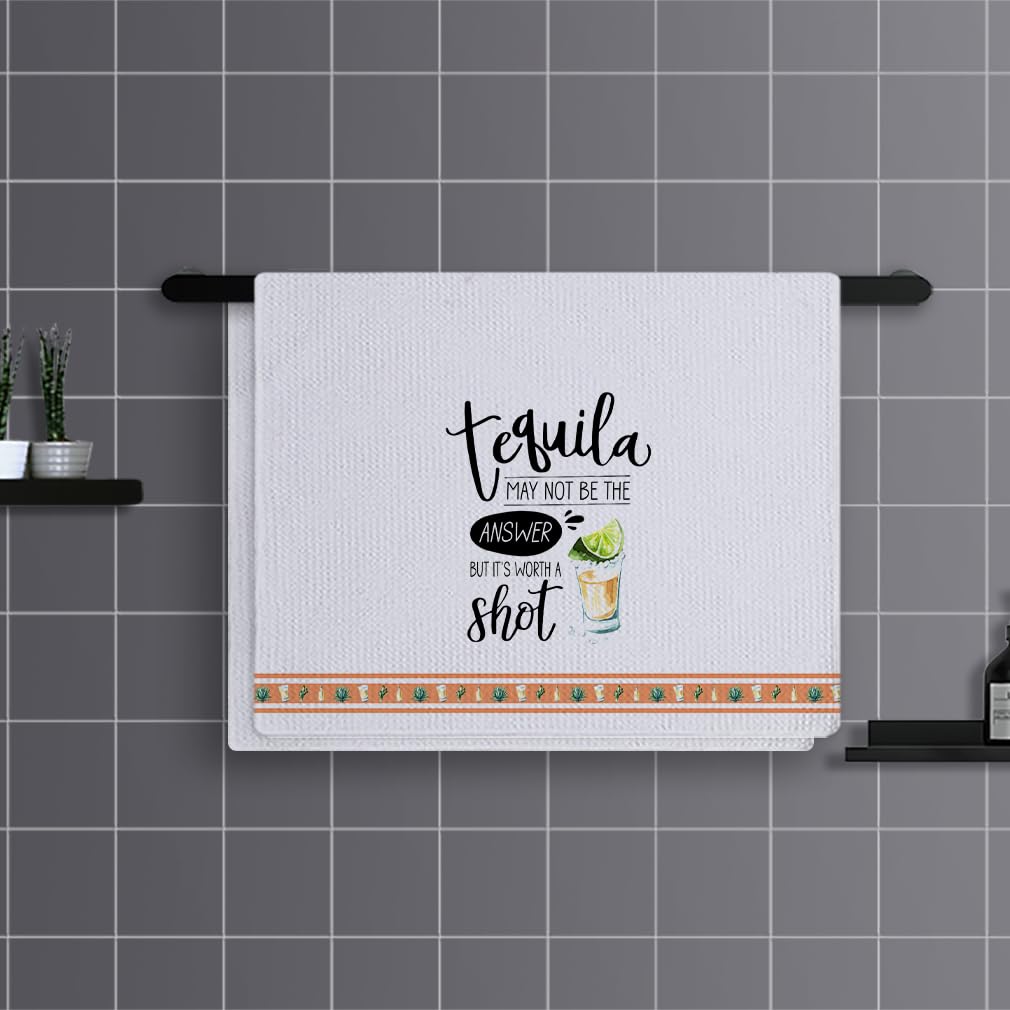 Trapos Cocina Impresión Amarilla Y Verde Paños de Cocina Suaves y Absorbentes Paños Cocina Reutilizables Trapos de Cocina para Secar Toallas Lavable Toallas de Barra Juego de 4 (40x60cm)