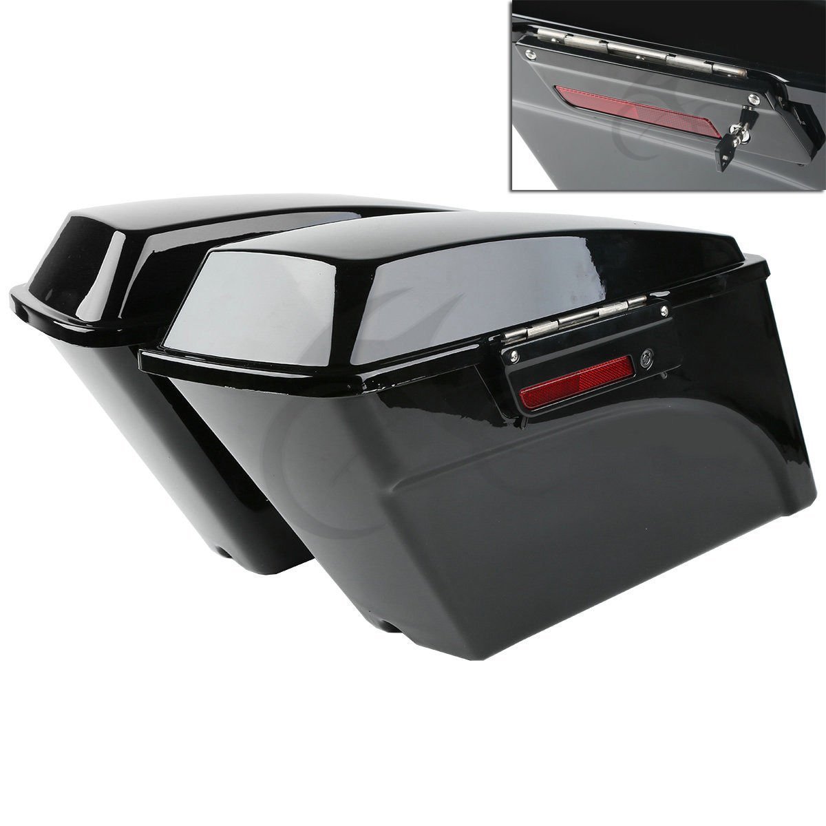 XFMT Hard Saddle Bags Trunk W/Lid & Latch Keys Softail Conversion Bracket Compatible with Harley