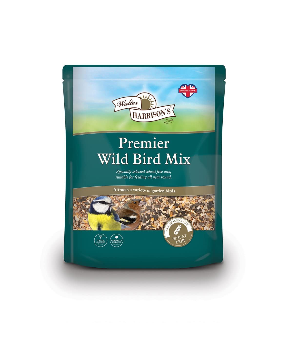 Walter Harrison's Premier Wild Bird Food Mix for Garden Bird Seed - 2kg