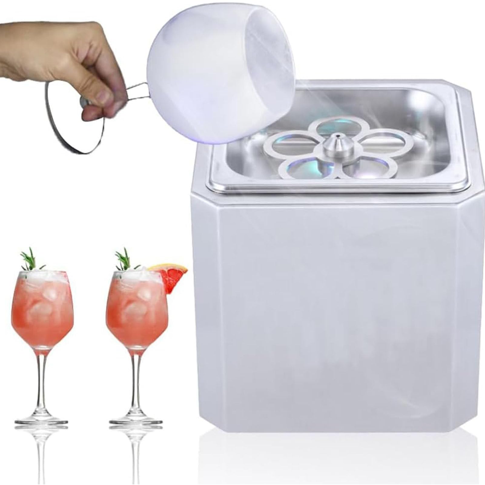 JXYQ Glass Froster Cooler for Beverages - Instant Chiller for Beer, Wine, Champagne, and Cocktails with LED Light - Perfect for Nightclubs, Pubs, Restaurants, and Home
