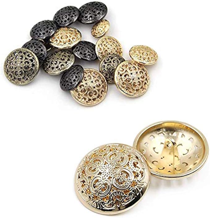 50 Bottoni Metallo Dorato A Sfera - Diametri 11,5-20mm, Per Cucito E Decorazione - Foto 4