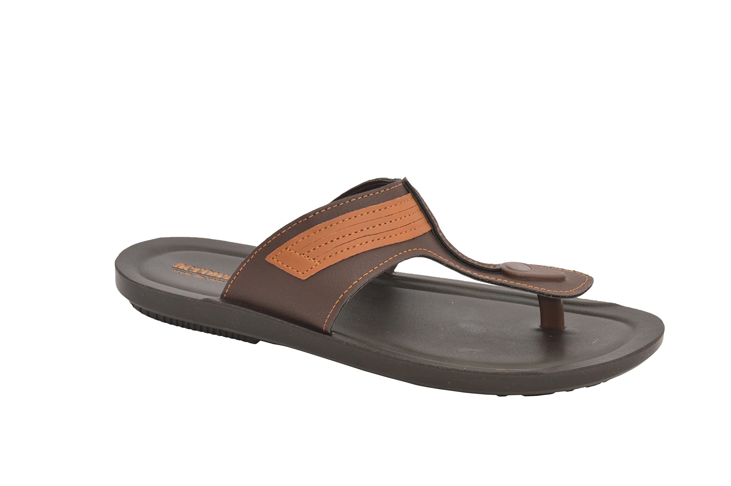 AEROWALK Stylish T-Shape Fashion Sandal/Slipper for Men | Comfortable | Lightweight | Anti Skid | Casual Office Footwear (NV58)
