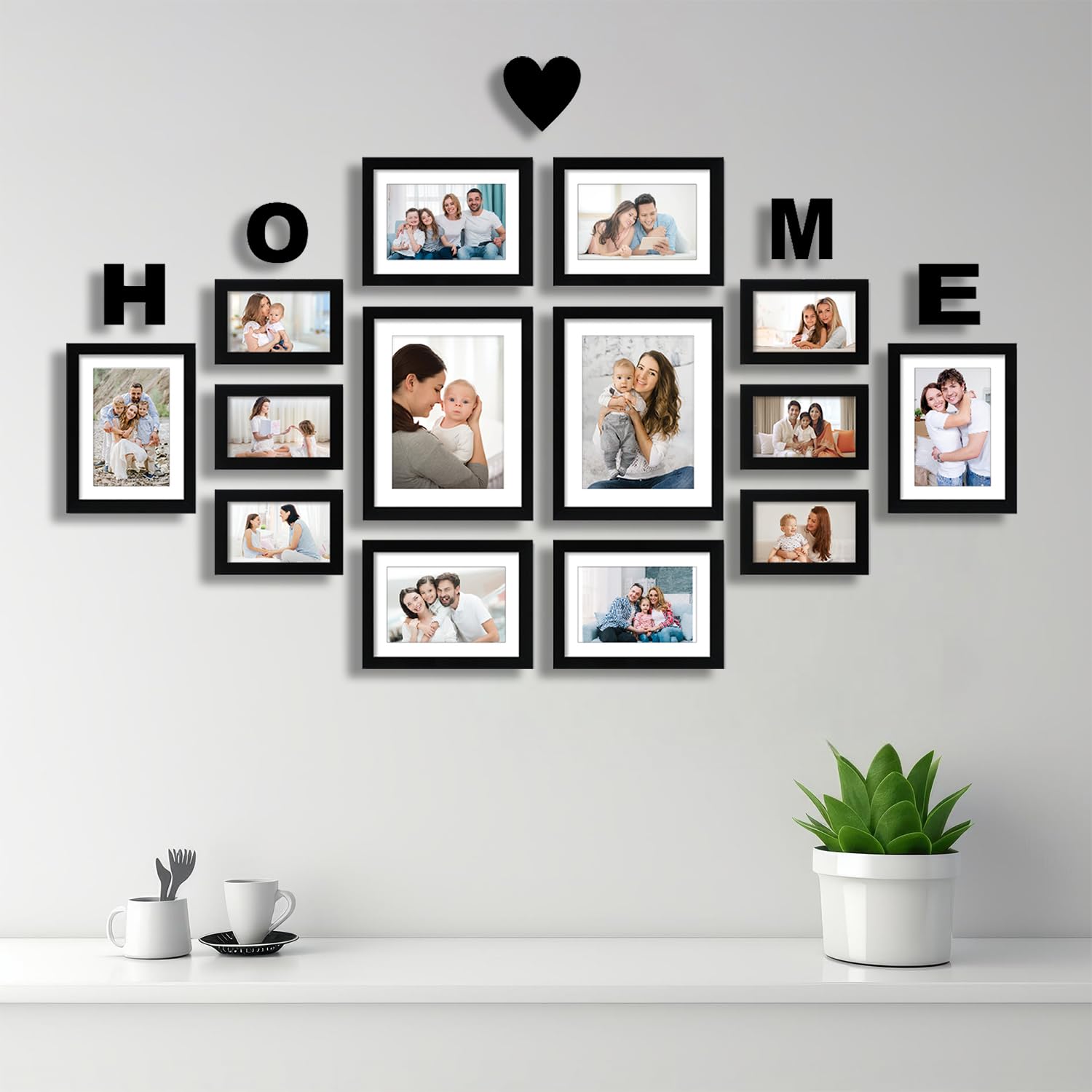Amazon Brand - Solimo Rectangular Memories Wall Photo Frame Set of 14 | MDF Plaque & Plexi Glass | Wall Mount | Mixed Sizes: 6x8, 4x6, 8x10 Inches | Black-image-43