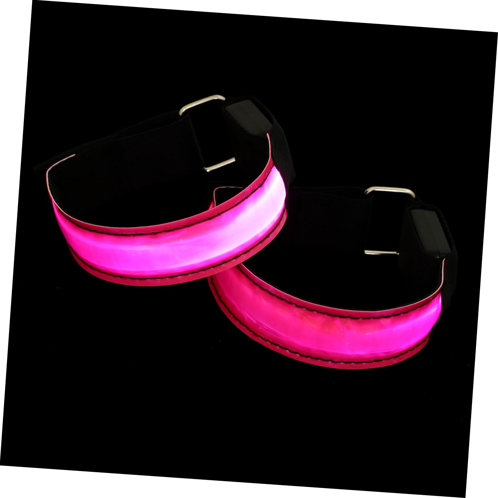 POPETPOP 2Pcs LED Fluorescent Armlet Rechargeable Luminous Safety Running Strap High Visibility Reflective Wristband for Night Running Cycling Outdoor Activities Durable Design