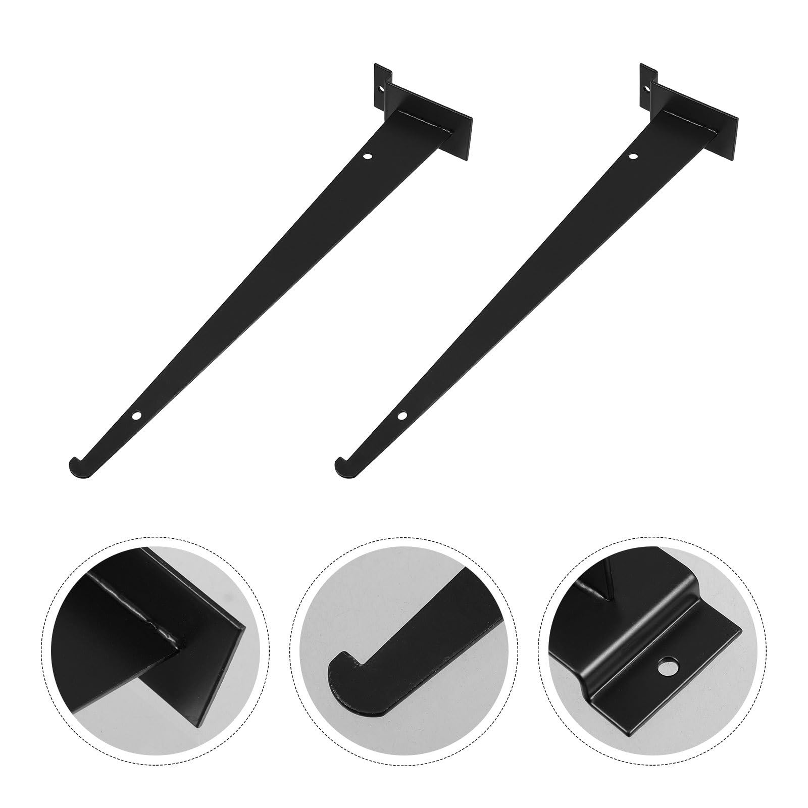 6 Stück Eisen Regalhalterungen für Lamellenwände Robuste Schwarze Wandhalterungen mit Einfacher Montage für Garage und Ladenregale