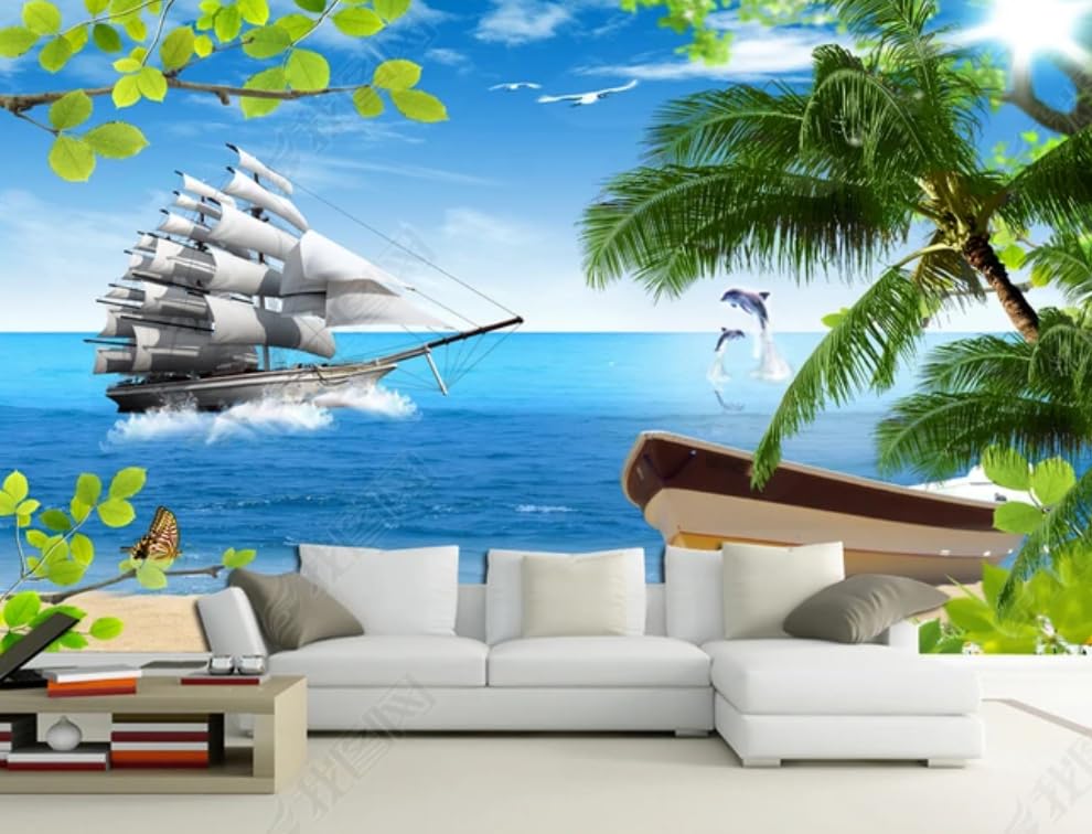 Poster géant mural cocoteraie pour une ambiance de restaurant