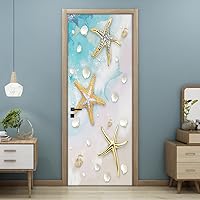 Vista 12 de KACOLOR Calcomanía 3D para puerta de dormitorio, sala de estar, baño, 2 calcomanías de pared, autoadhesivas, impermeables, extraíbles, murales