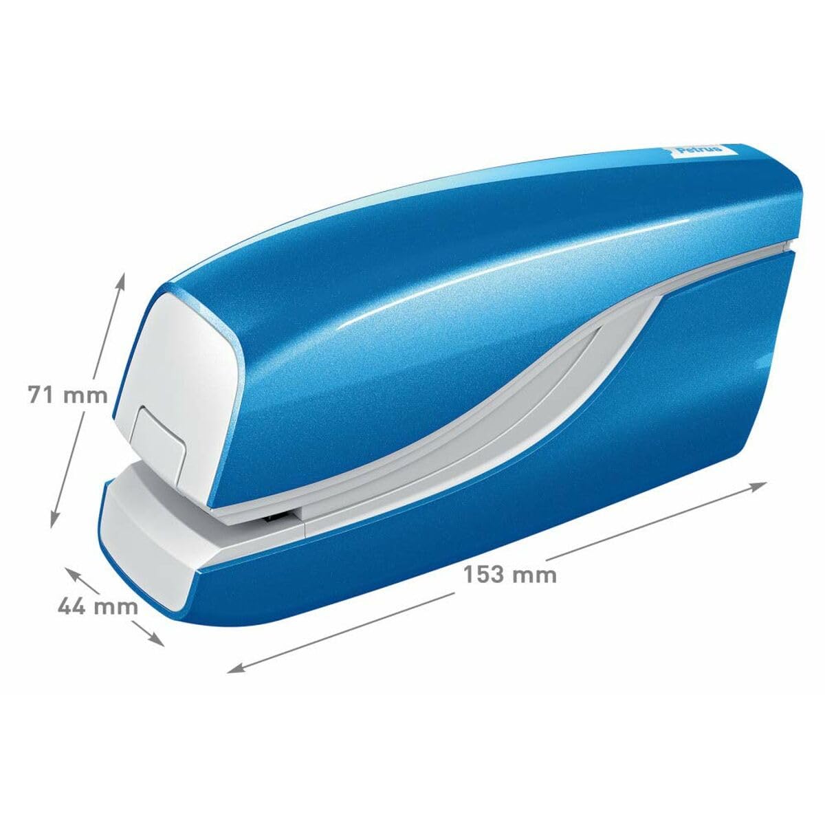 Petrus 624822 - Grapadora eléctrica modelo E-310 (Alimentación 4 pilas 1,5V no incluidas) color azul metalizado