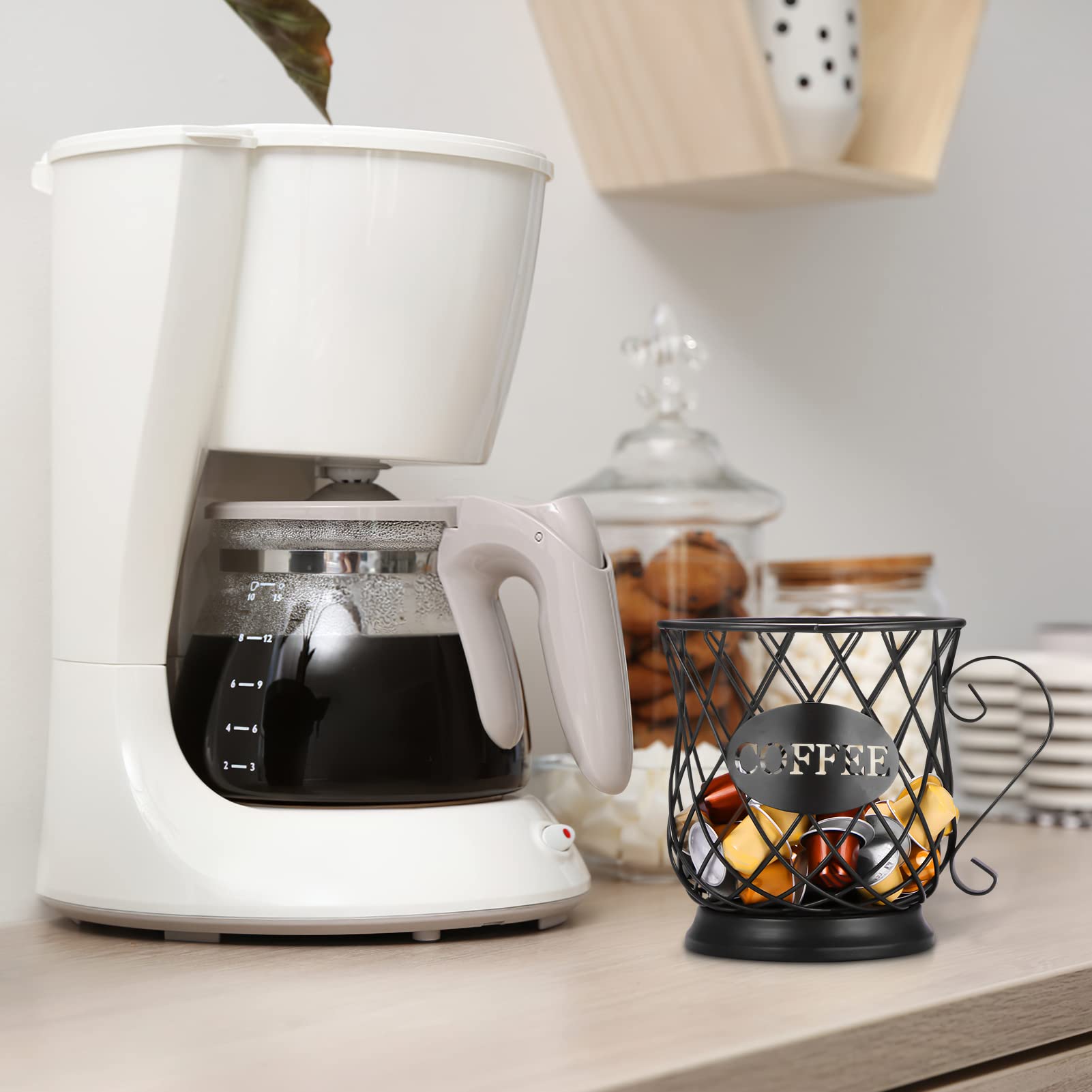 PopHMN Cestello portaoggetti per caffè, Porta Capsule Multiplo Porta caffè Espresso Porta Capsule caffè Portaoggetti da Cucina per Capsule caffè Home Cafe Hotel (Nero) (Nero)