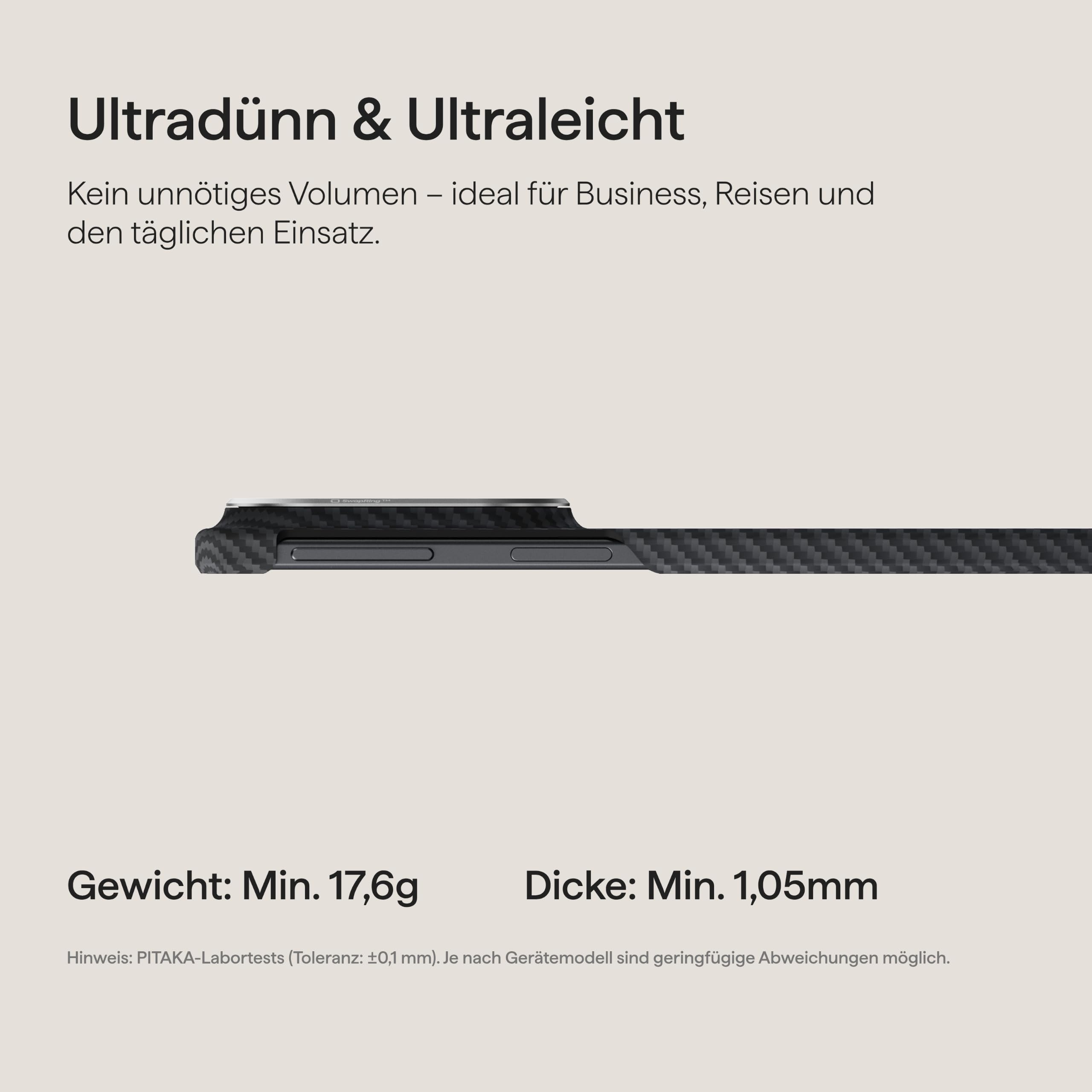 pitaka Ultradünne Hülle für Galaxy Z Fold8 aus Aramidfaser Schwarz/Grau