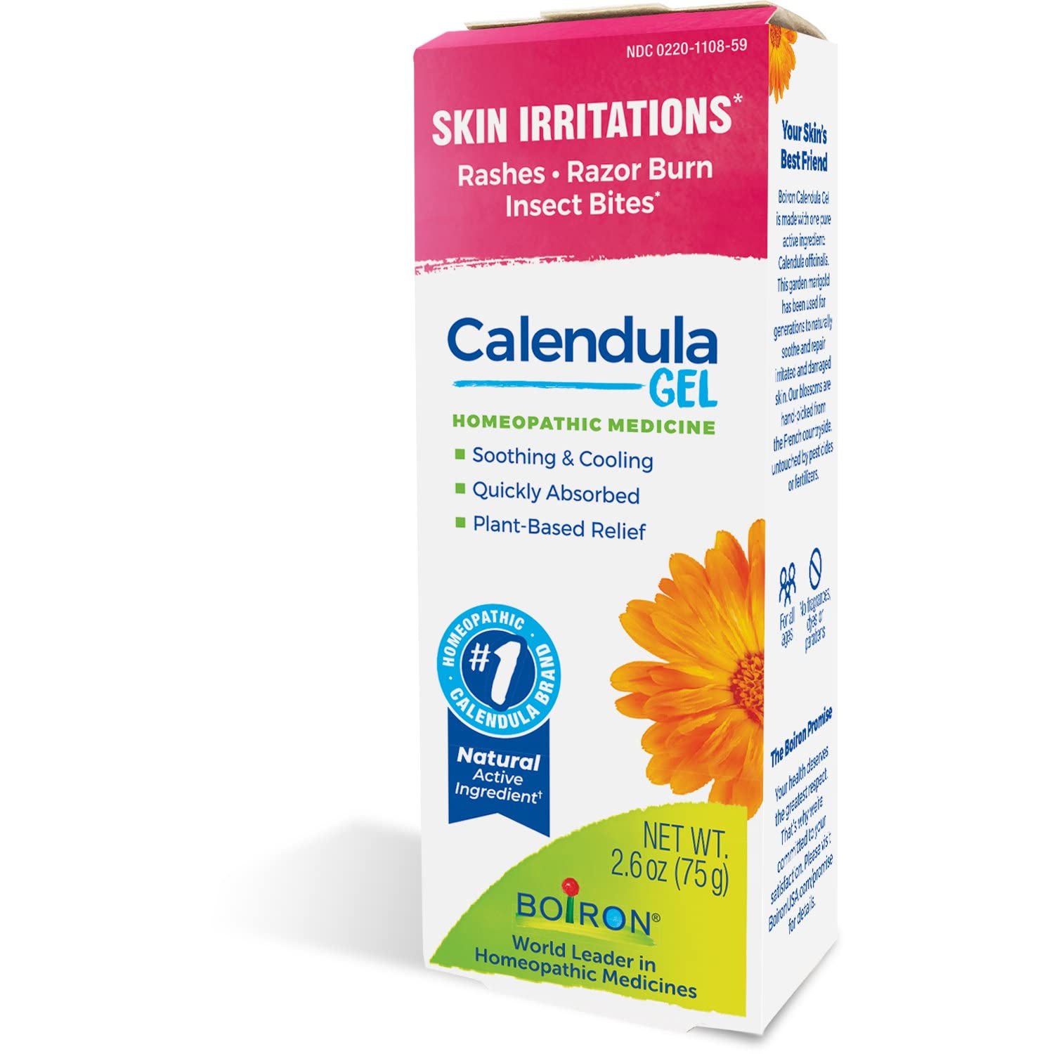 Boiron Calendula Gel Relief from Rashes, Skin Irritations, Razor Burn, or Insect Bites - Non-Greasy and Fragrance-Free - 2.6oz — Amazon image 3