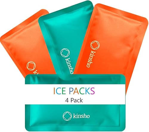 Miniatura 7 de kinsho Bolsa de hielo para niños, bolsa y cajas Bento, bolsas delgadas suaves reutilizables y congelables para viajes, escuela, trabajo o