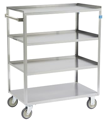 Lakeside Manufacturing 443 Linen Cart, Stainless Steel, 4 Shelves Fully Assembled