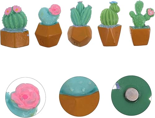 Miniatura 5 de MAGICLULU Imanes decorativos de resina para nevera, 5 unidades, color verde