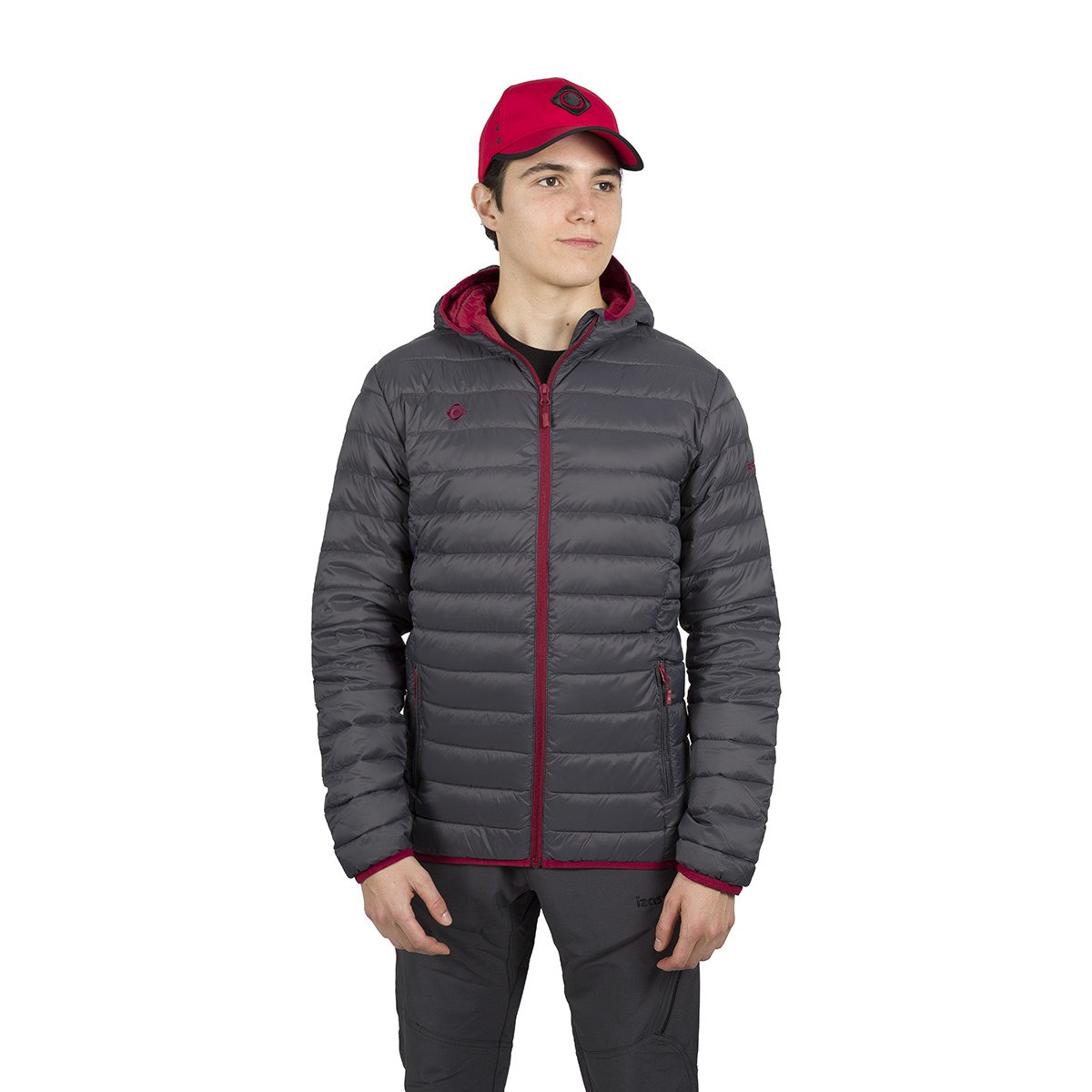 Izas Kanai Chaqueta De Pluma, Hombre, Gris Oscuro/Rojo Mineral, S