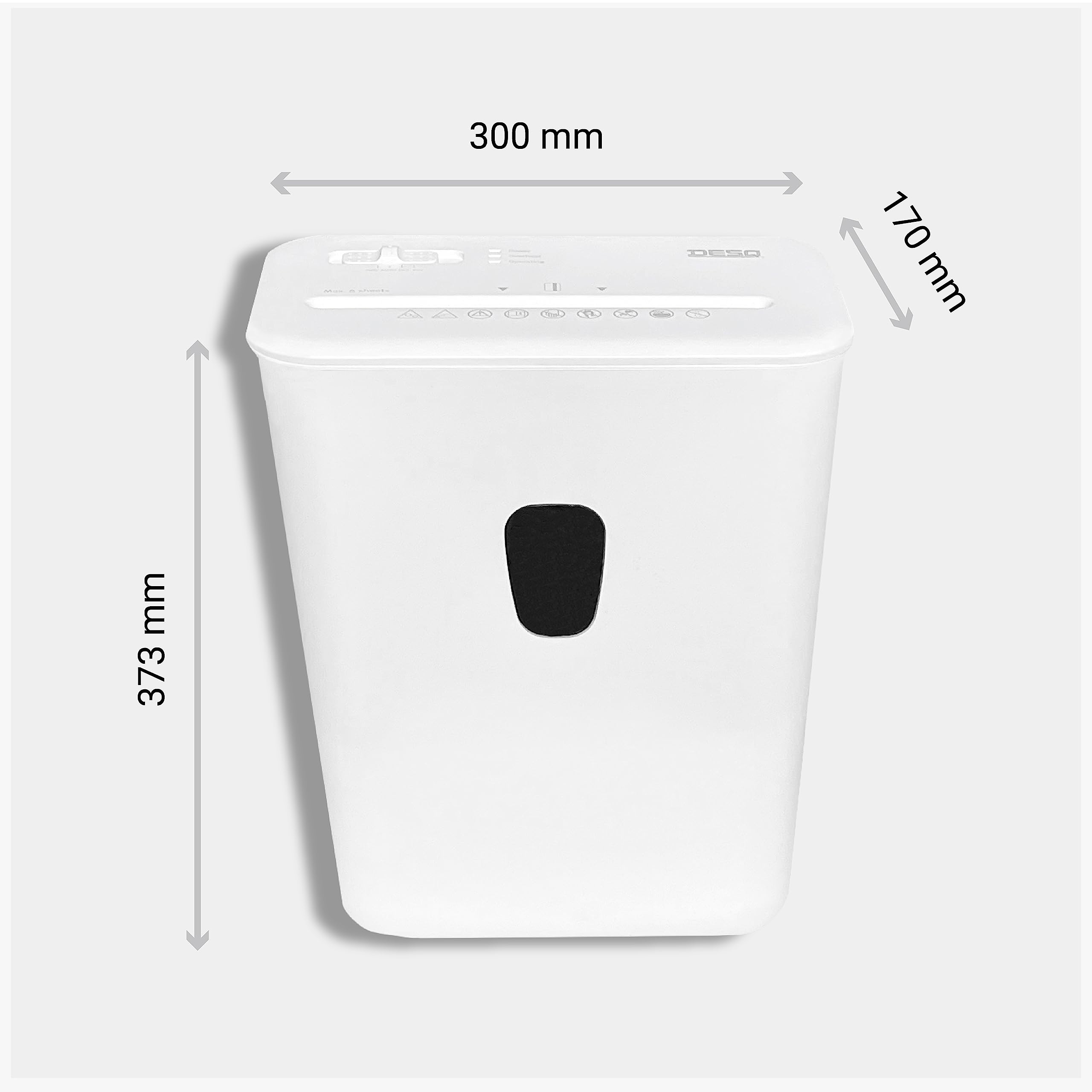 DESQ® Aktenvernichter 8 Blatt - Partikelschnitt 4 x 38 mm, Sicherheitsstufe P4, 15 Liter, Leiser Betrieb, 5 min. Non-Stop, für Klein- und Heimbüro, Dutch Design, 20032