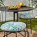 Greendale Home Fashions 15 in. Round Outdoor Bistro Chair Cushion in Painted Paisley (set of 2), Baltic