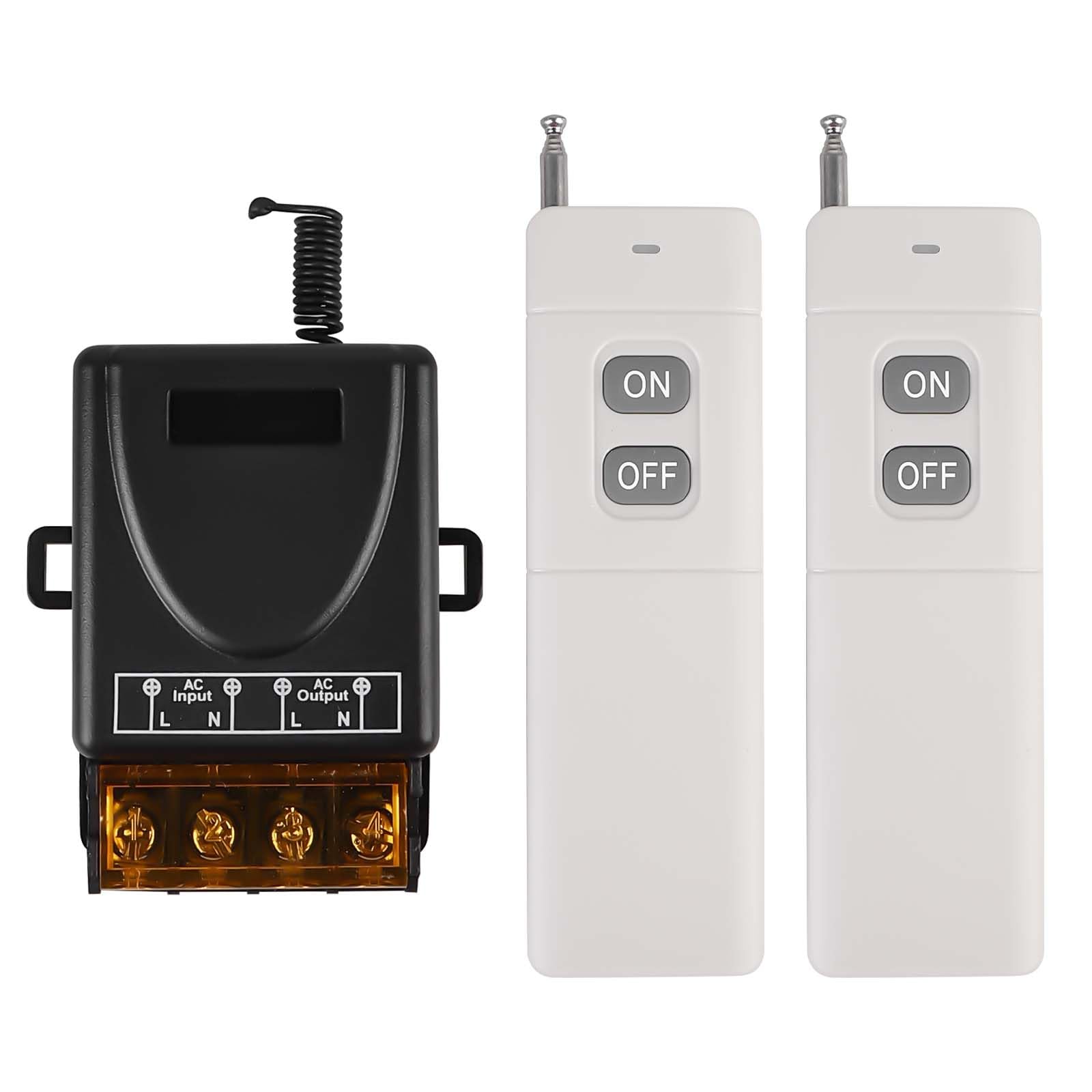 AC 220V/230V/240V 1000m 30A - Interruptor inalámbrico para luz exterior (1000 m, no requiere cableado)