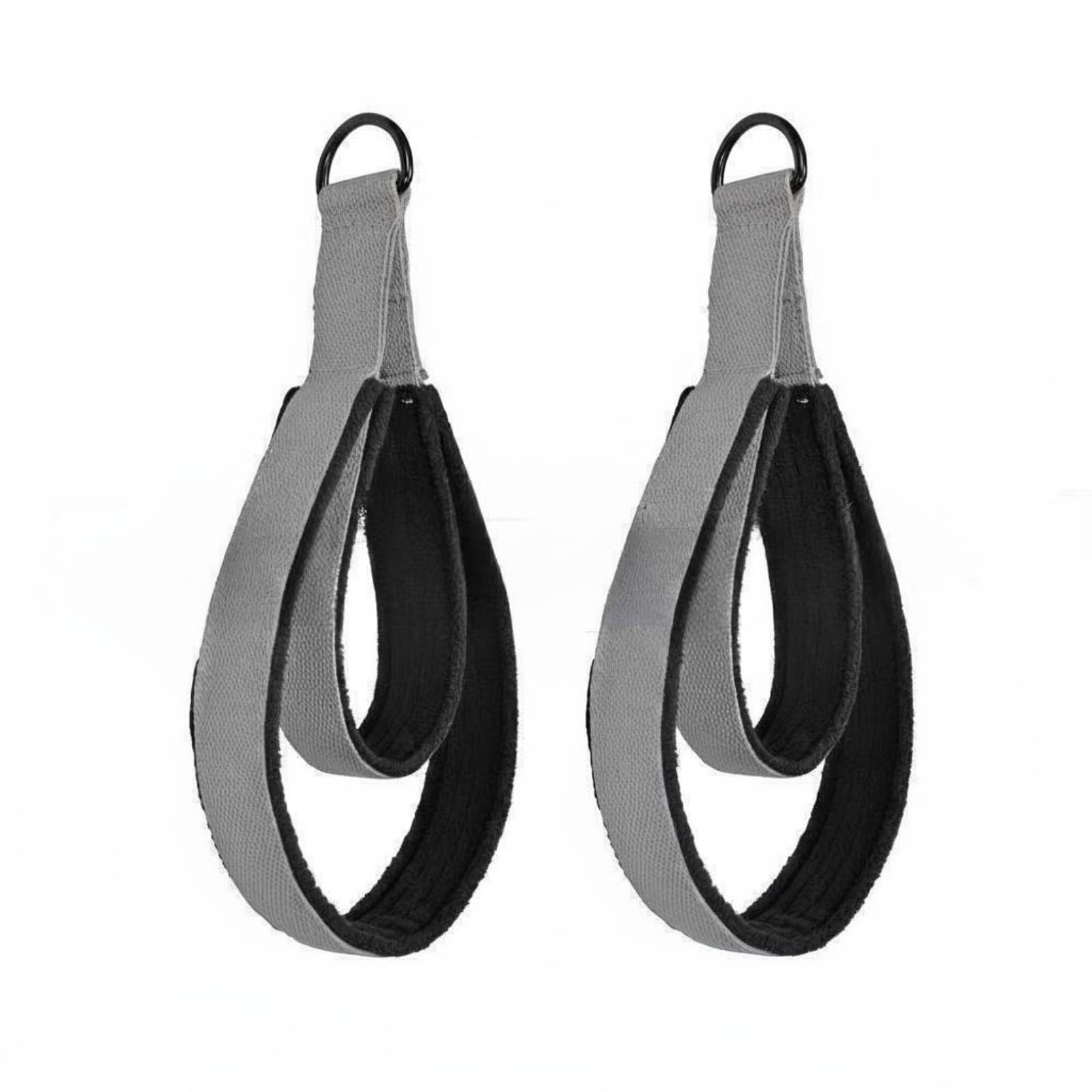 2 Pieces Long-Lasting Cotton Fabric Strap Pilates Double Loop Soft Fleece Lining Straps Padded Comfort Reformer Foot Skin-Friendly for Studio, Gym, Gray | Accessories Yoga & Fitness,-image-35