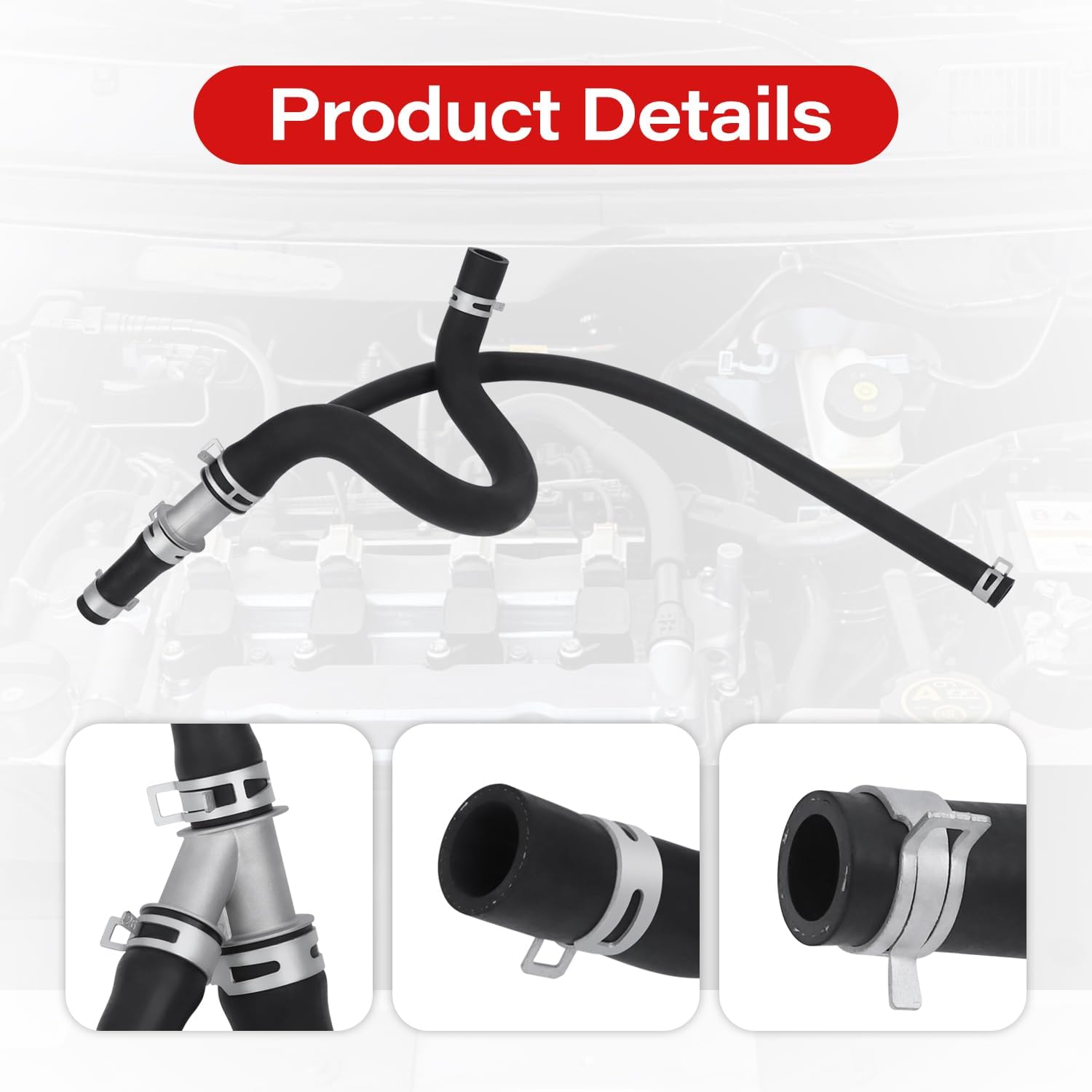 18221L Engine Heater Hose Assembly, Compatible with Chevrolet Silverado Suburban Tahoe for GMC for Sierra Yukon XL 1500 2500 3500 HD for Cadillac Escalade (18221L)