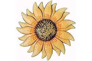 Exquisite Exterior Wall Decor with Metal Sunflower Adornments