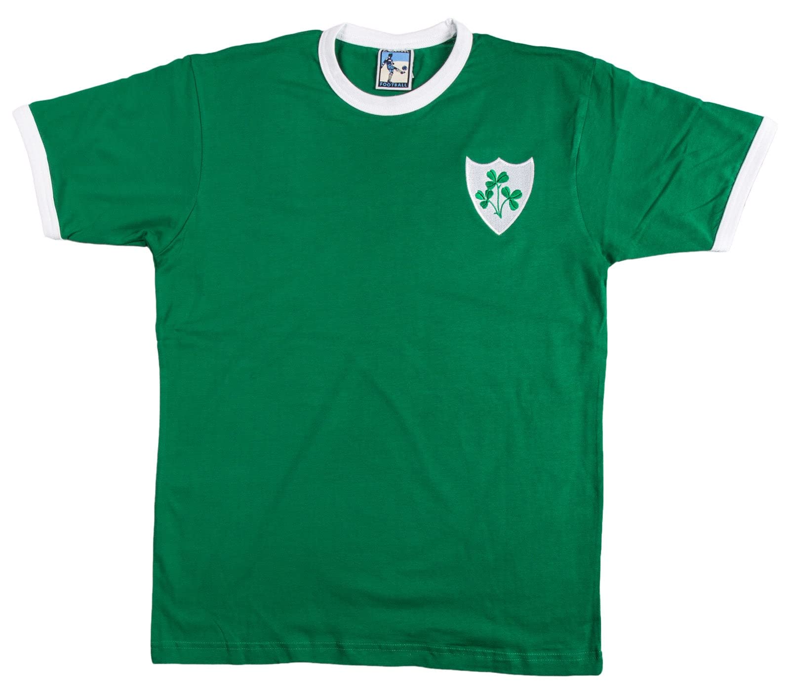 Old School FootballRepublic of Ireland Retro Football T Shirt Embroidered Logo