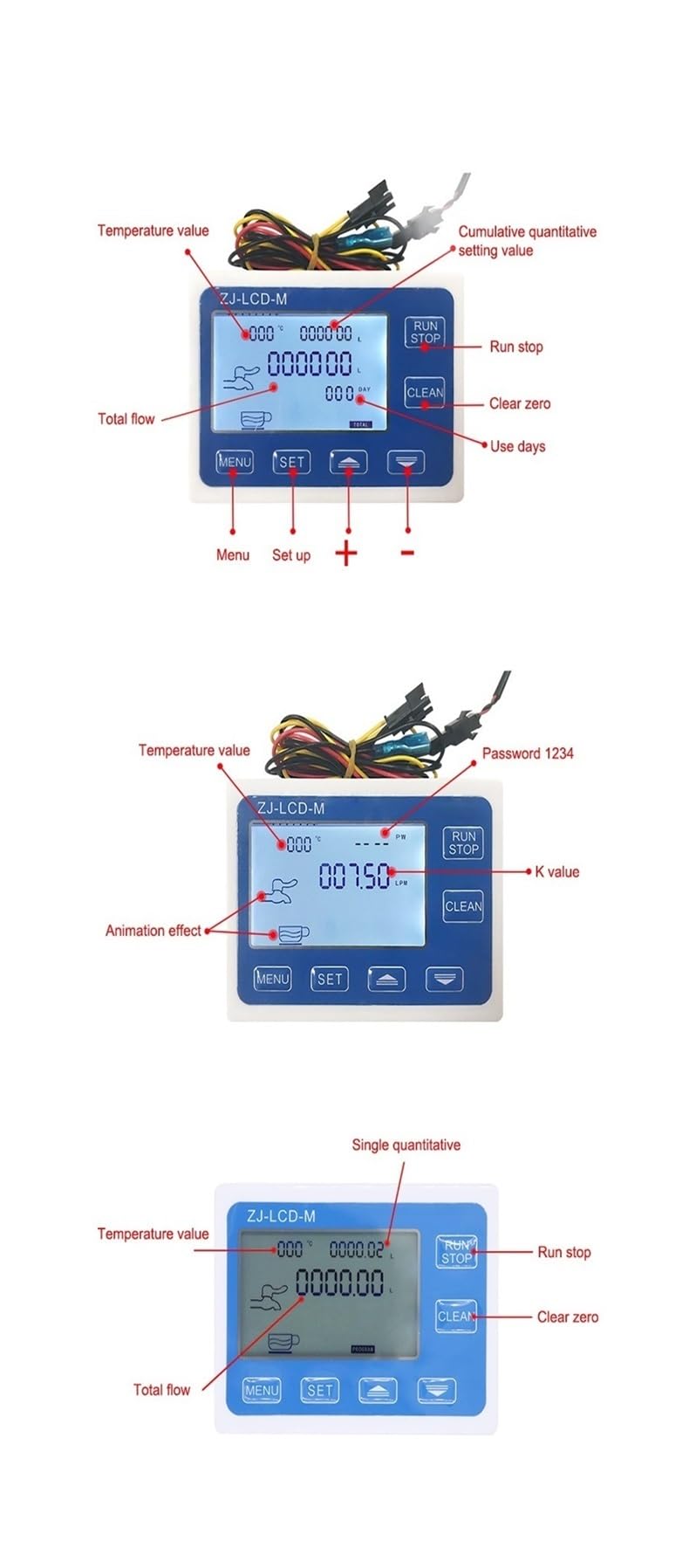Controlador cuantitativo de Flujo con Pantalla Digital DN25, Sensor de Flujo de Agua de 1 ", Uso de válvula solenoide for controlar y Mostrar el Flujo de líquido
