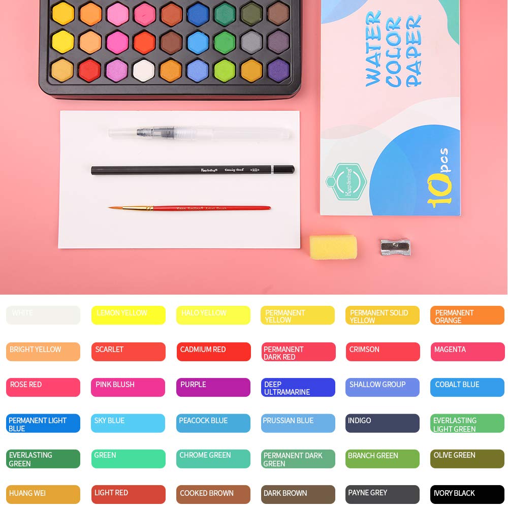 Buy mreechan Watercolor Paint Set,36 Color Solid Watercolor Artist