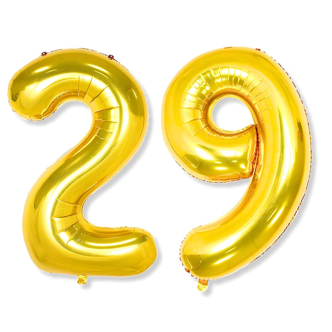 29 number Golden Foil Balloon 16 inch Size Birthday Decoration Items Pack of 2 | 29th Year Balloons | Twenty Nine-image-36