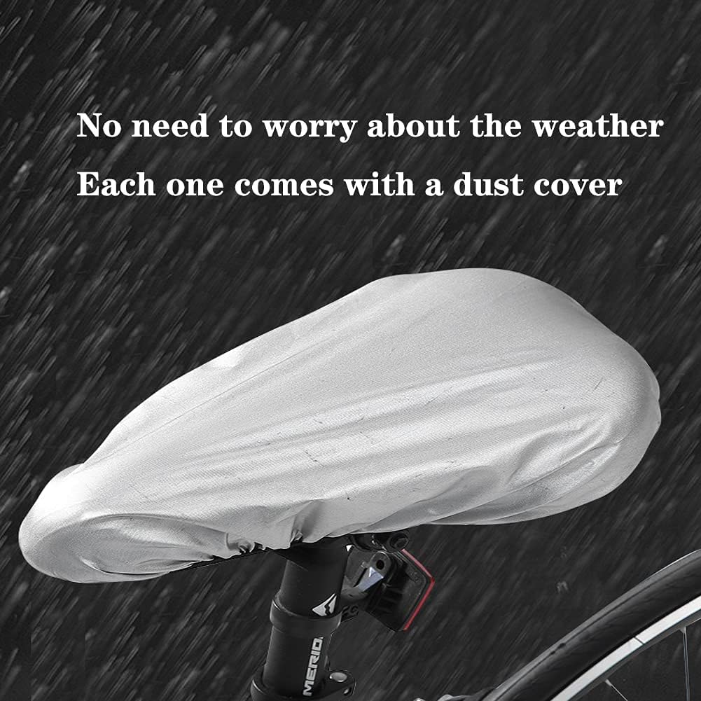 Cuscino del sedile della bici, Extra Soft Copertura del sedile del cuscino della bici con la copertura resistente all'acqua e alla polvere, copertura del sedile della bici in gel,(11pollici x7pollici)