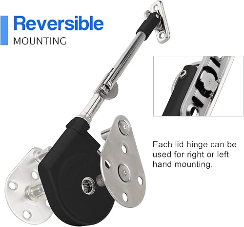 Miniatura 5 de Douper Tapa abierta de 105 grados con cierre suave, soporte de tapa para caja de juguetes y puertas con solapa de apertura superior (paquete de 1)