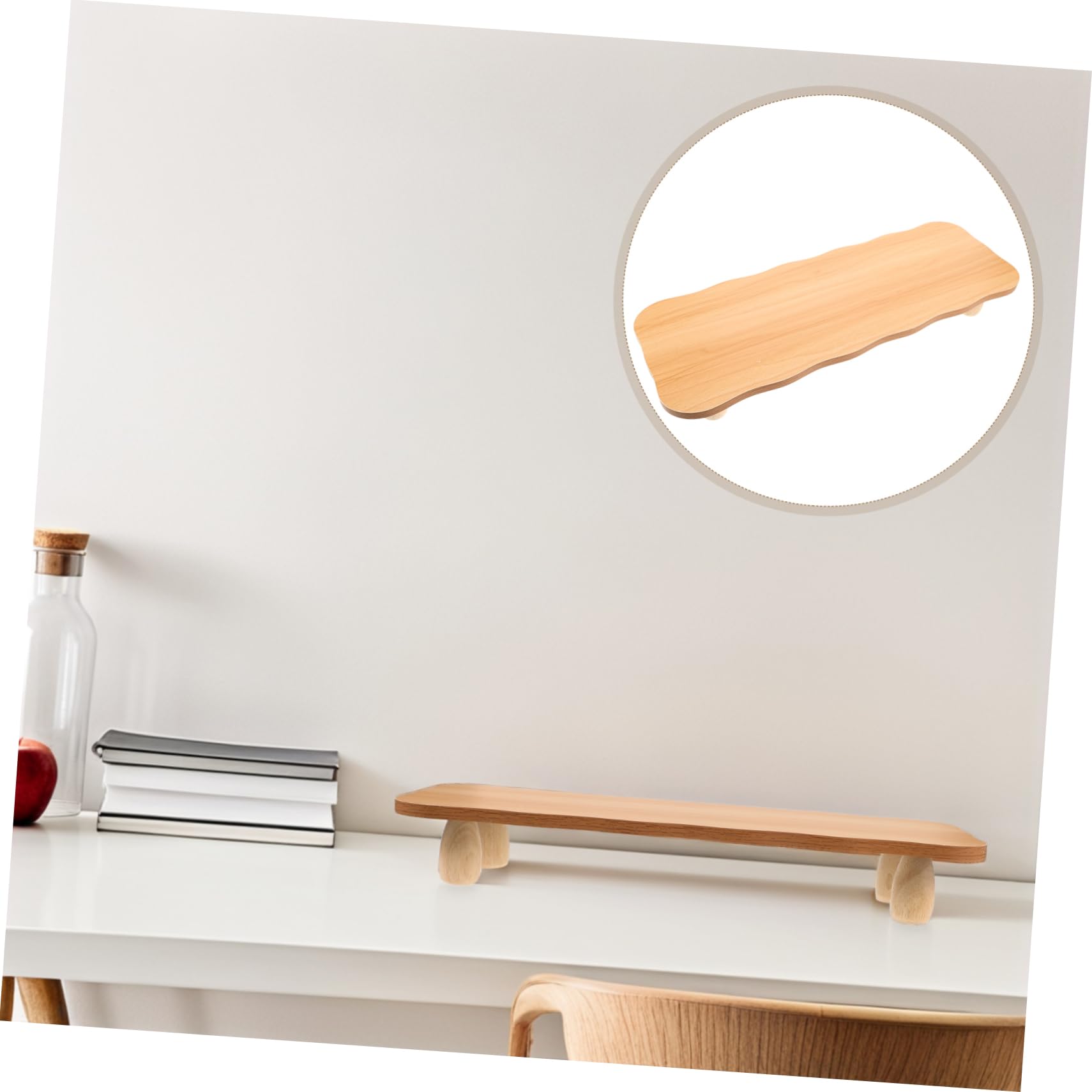 Ripiano Rialzato per Scrivania in Legno Supporto per Monitor E Laptop Organizzatore da Ufficio Ottimizzazione Spazio di Archiviazione