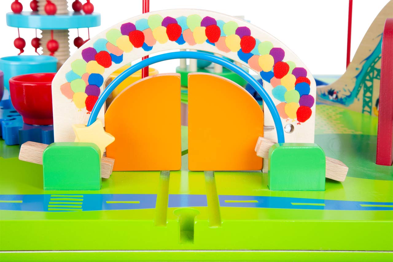 small foot 11434 Spieltisch Freizeitpark 3 in 1, Spiel-und Motorikspaß aus Holz, multifunktional, ab 1 Jahr Toys