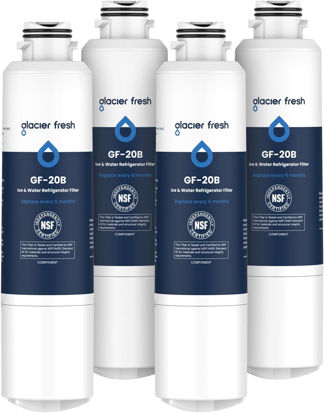 GLACIER FRESH Compatible with Samsung DA29-00020B Refrigerator Water Filter, DA29-00020A/B, DA29-00020B-1, HAF-CIN/EXP, 46-9101, RF4267HARS For French Door Fridge Kitchen (4 PACK) GLACIER FRESH Compatible with Samsung DA29-00020B Refrigerator Water Filter, DA29-00020A/B, DA29-00020B-1, HAF-CIN/EXP, 46-9101, RF4267HARS For French Door Fridge Kitchen (4 PACK)